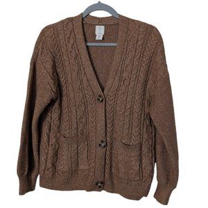 Women's Joie button down cardigan sweater, spicy brown, size L